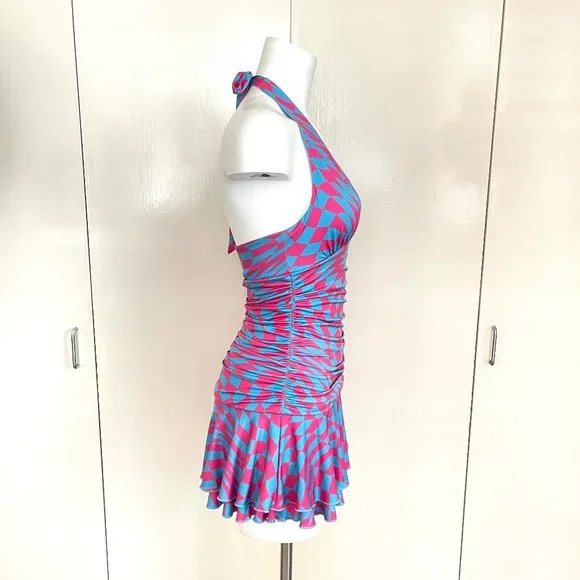 NWOT Dolls kill halter ruched dress S - Picture 6 of 8